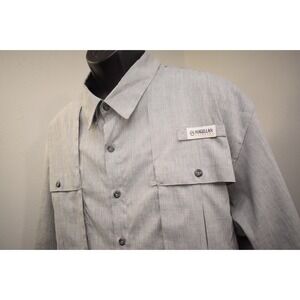 Magellan Vented Fishing Shirt Gray Relaxed Fit Wicking Short Sleeve Mens 4XL